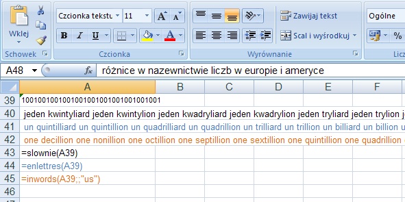 przykład 5 - kwota słownie po francusku - formuła w Excel