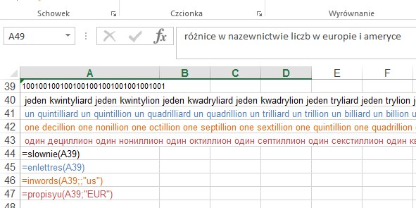 przykad 5 - kwota sownie po rosyjsku - formua w Excel